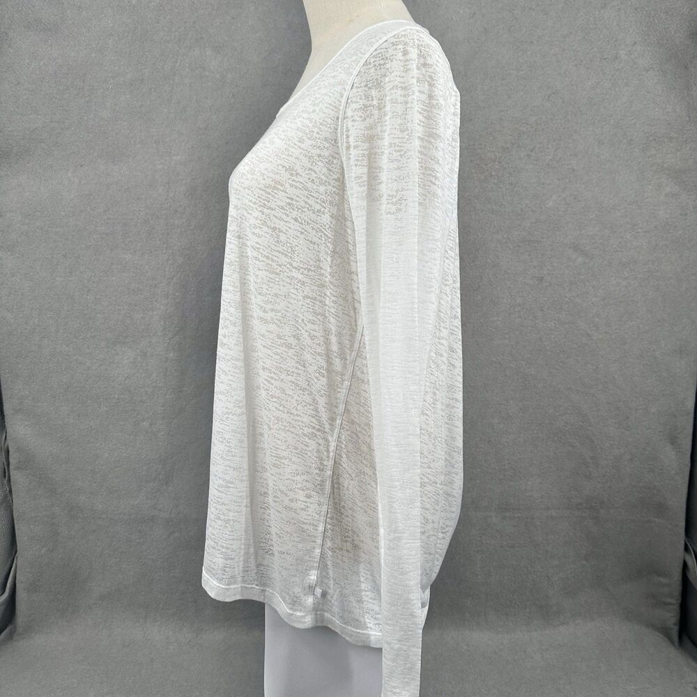 Lululemon Womens Long Sleeve Shirt Sz 6 White Open Keyhole Back Low Key Burnout - Picture 10 of 11